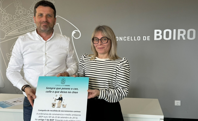 Boiro pone en marcha una campaña para concienciar sobre la necesidad de recoger los excrementos de los perros